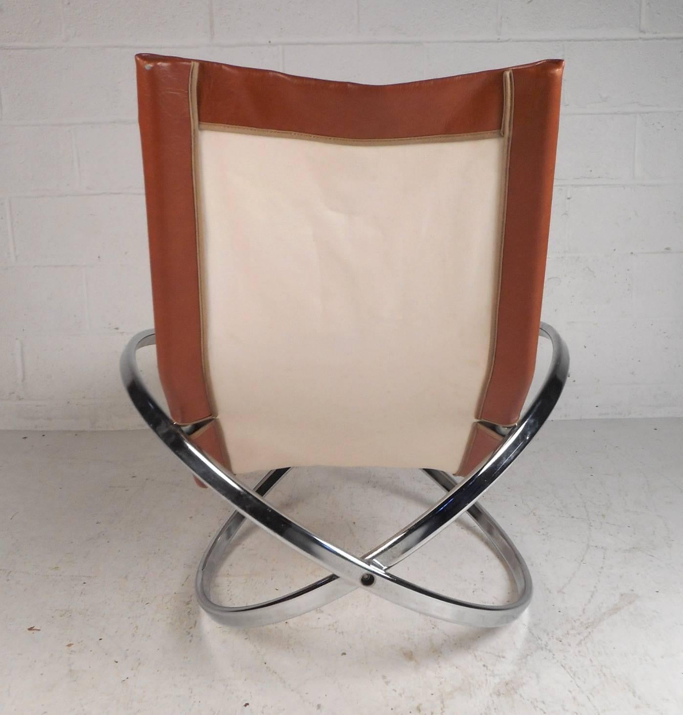 Midcentury Italian Folding Chaise Lounge Rocker In Good Condition In Brooklyn, NY