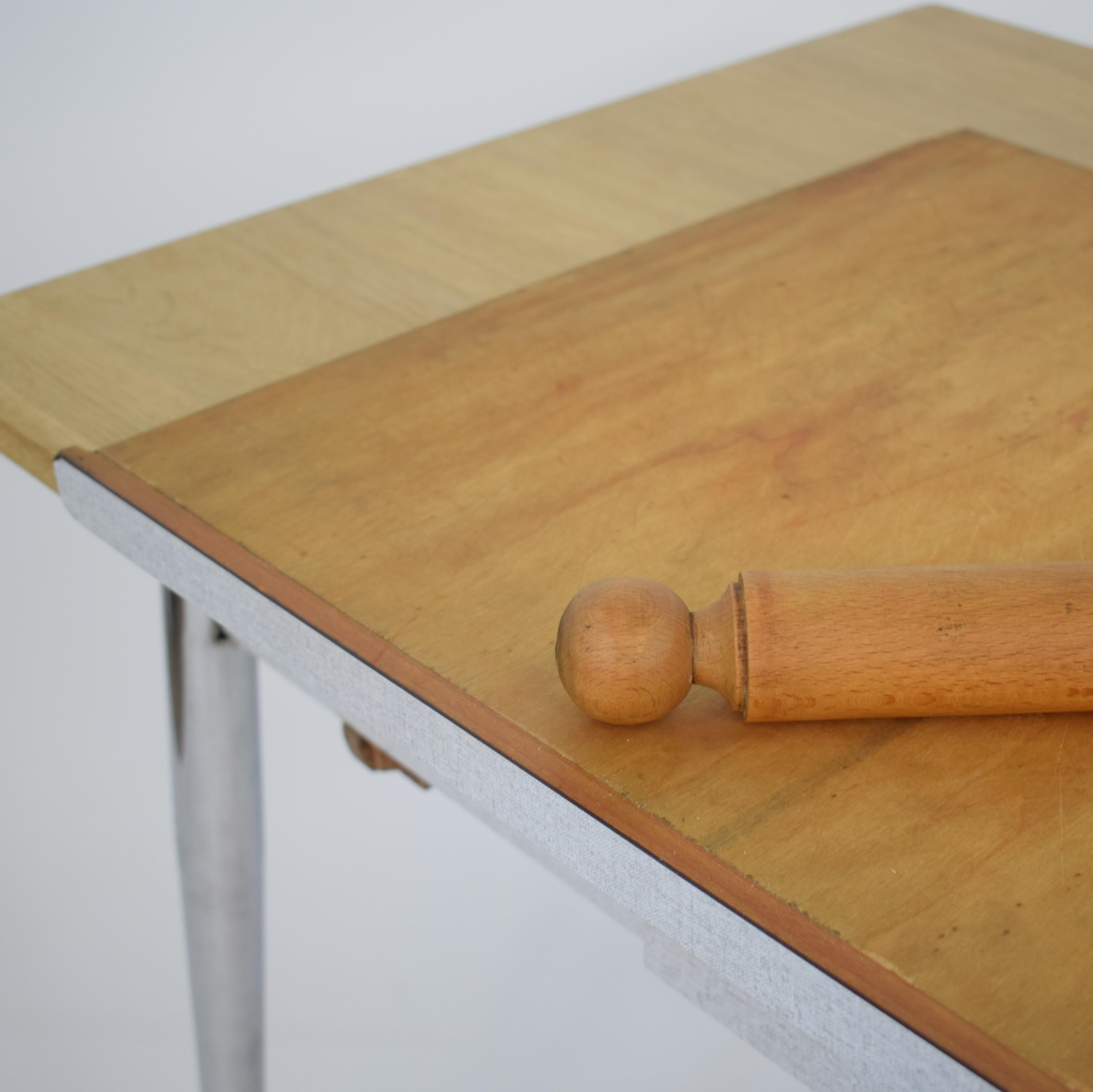 Midcentury Italian Formica Kitchen Pasta Table with Tapered Chrome Legs, 1950 For Sale 12