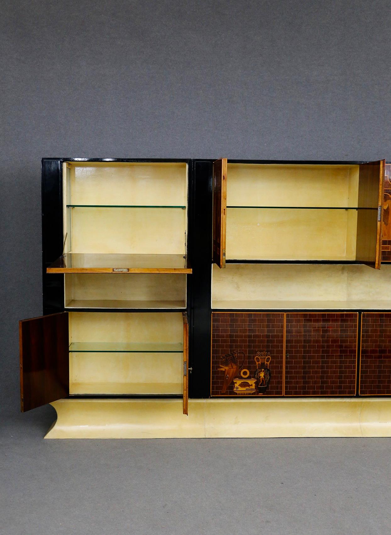 Midcentury Italian Furniture by Antonio Cassi Ramelli and L. Anzani Signed 1950s In Good Condition In Milano, IT