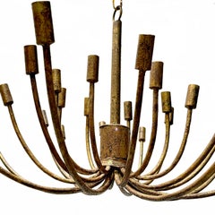 Midcentury Italian Gilt Metal Light fixture