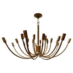 Midcentury Italian Gilt Metal Light fixture