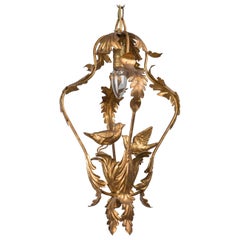 Midcentury Italian Gilt Tole Chandelier