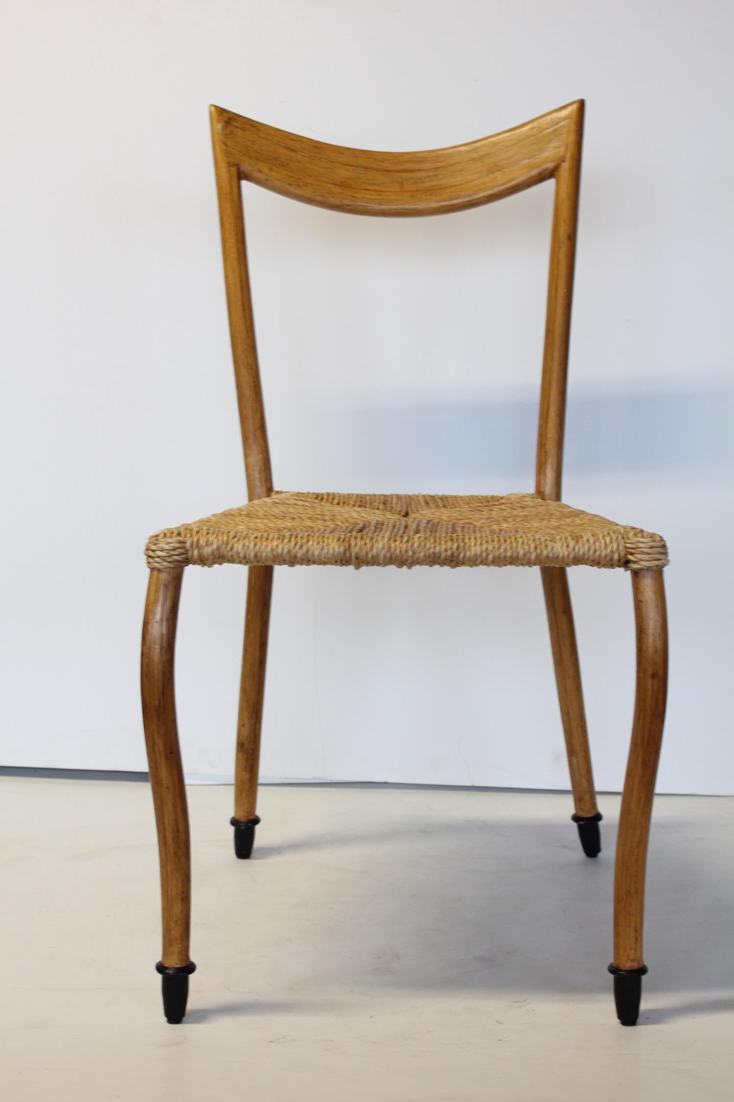 Mid-Century Modern Midcentury Italian Gio Ponti Style Chair For Sale