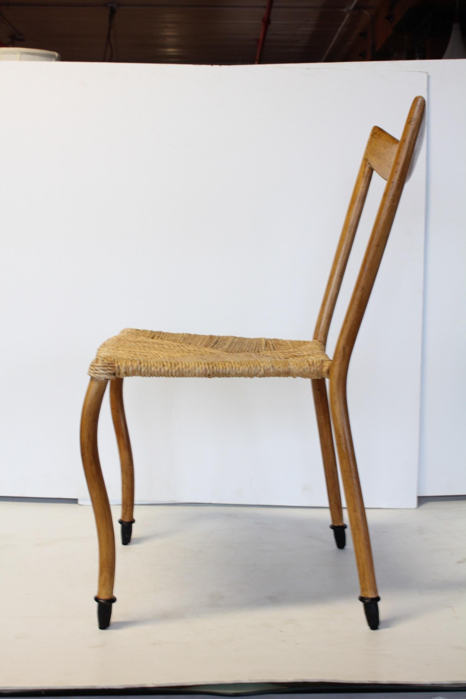 Mid-20th Century Midcentury Italian Gio Ponti Style Chair For Sale