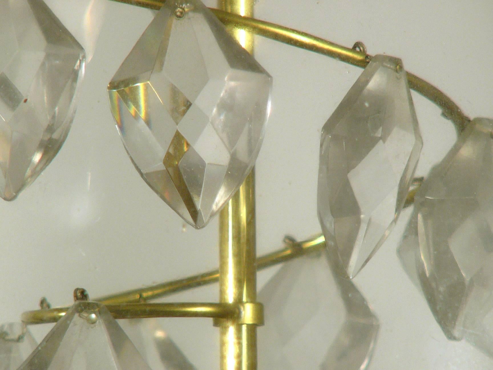 Colgante italiano de cristal y latón de los años 50 al estilo de Azucena en Bueno estado para la venta en Varese, Lombardia