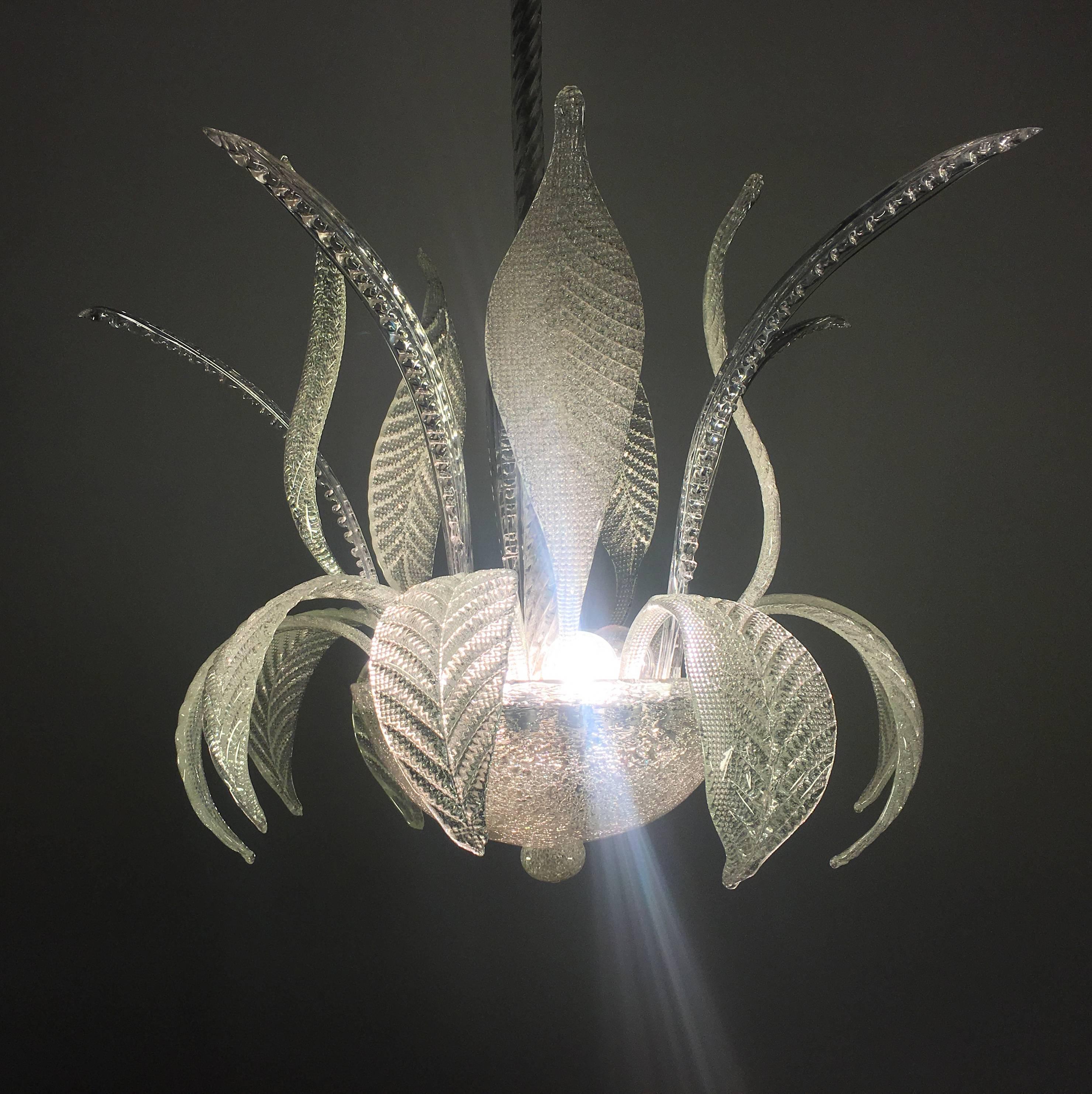 Midcentury Italian Glass Chandelier by Barovier & Toso, Murano, 1940 7