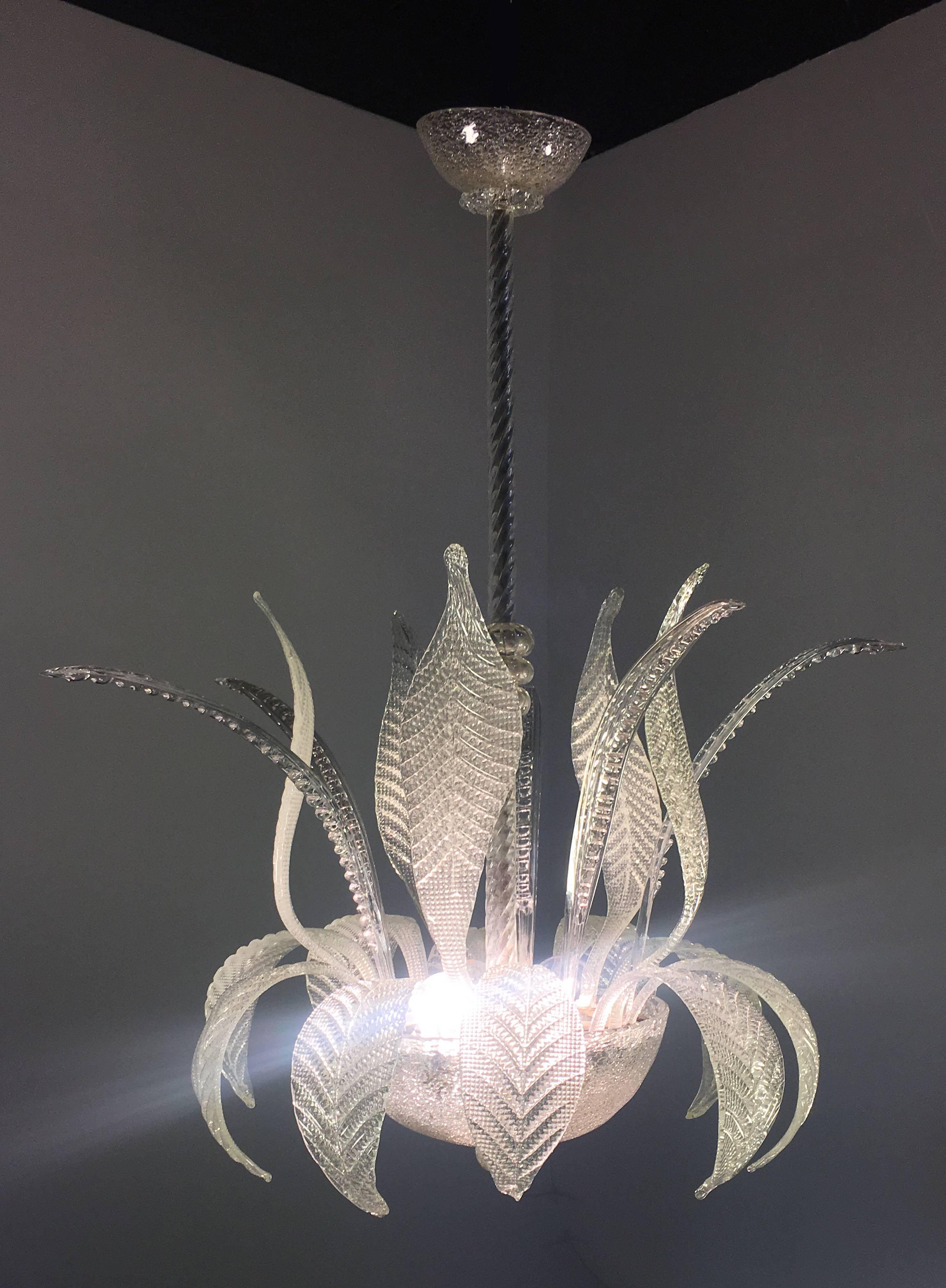 Midcentury Italian Glass Chandelier by Barovier & Toso, Murano, 1940 1