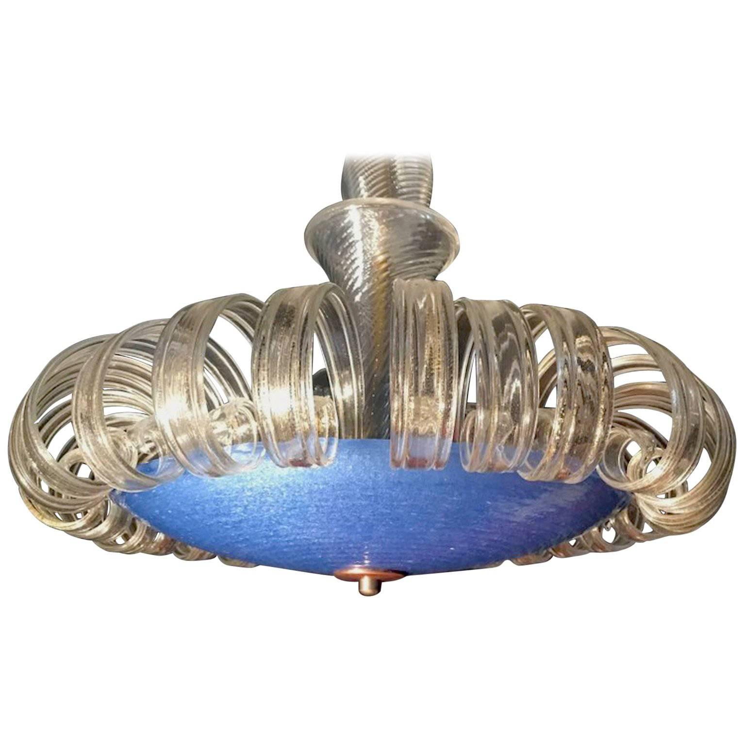 Midcentury Italian Glass Chandelier by Barovier & Toso, Murano, 1960 For Sale