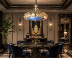 Midcentury Italian Glass Chandelier, Murano, 1950