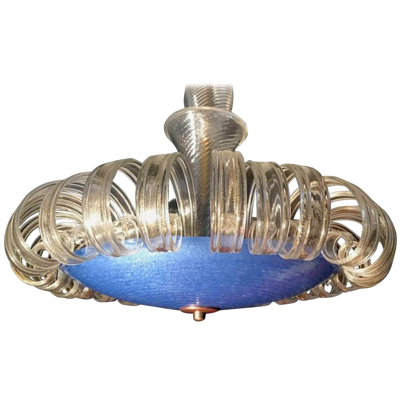 Midcentury Italian Glass Chandelier by Barovier & Toso, Murano, 1960 For Sale