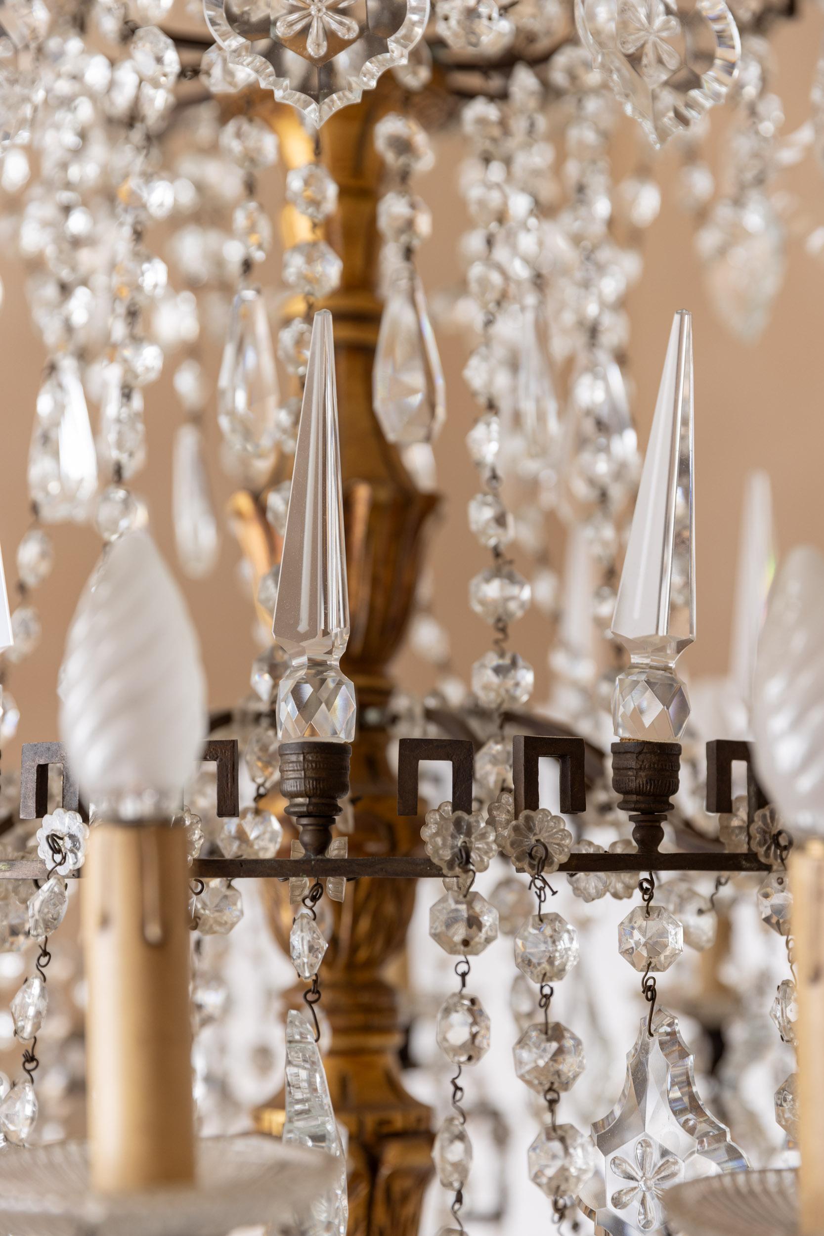 Glass Midcentury italian glass drops chandelier For Sale