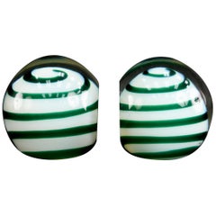 Midcentury Italian Glass Swirl Bookends