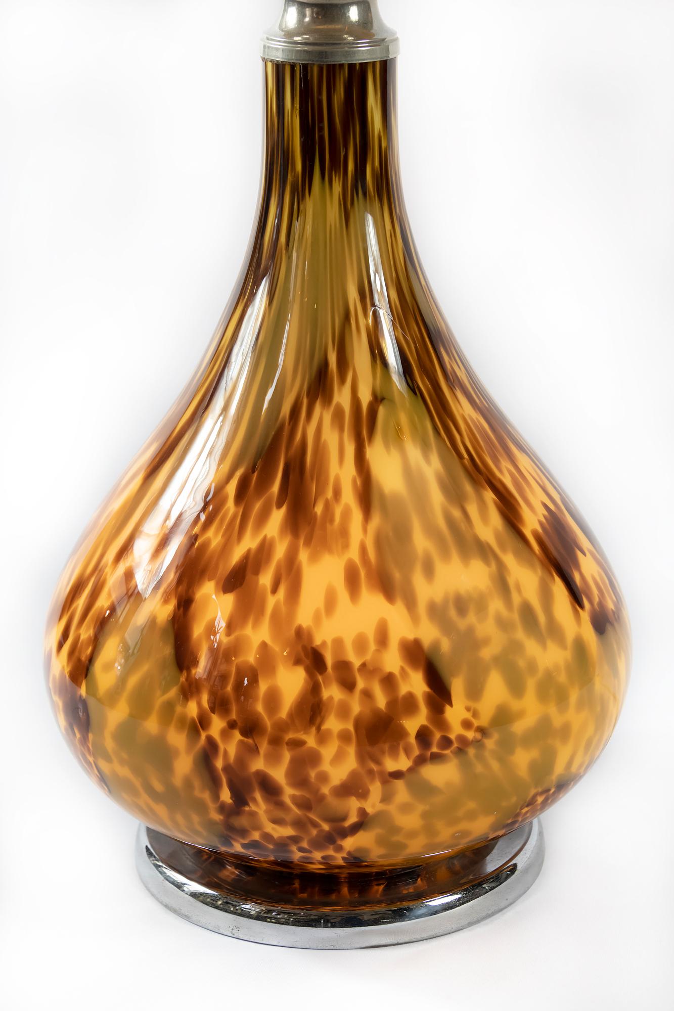 Hand-Crafted Midcentury Italian Glass Table Lamp