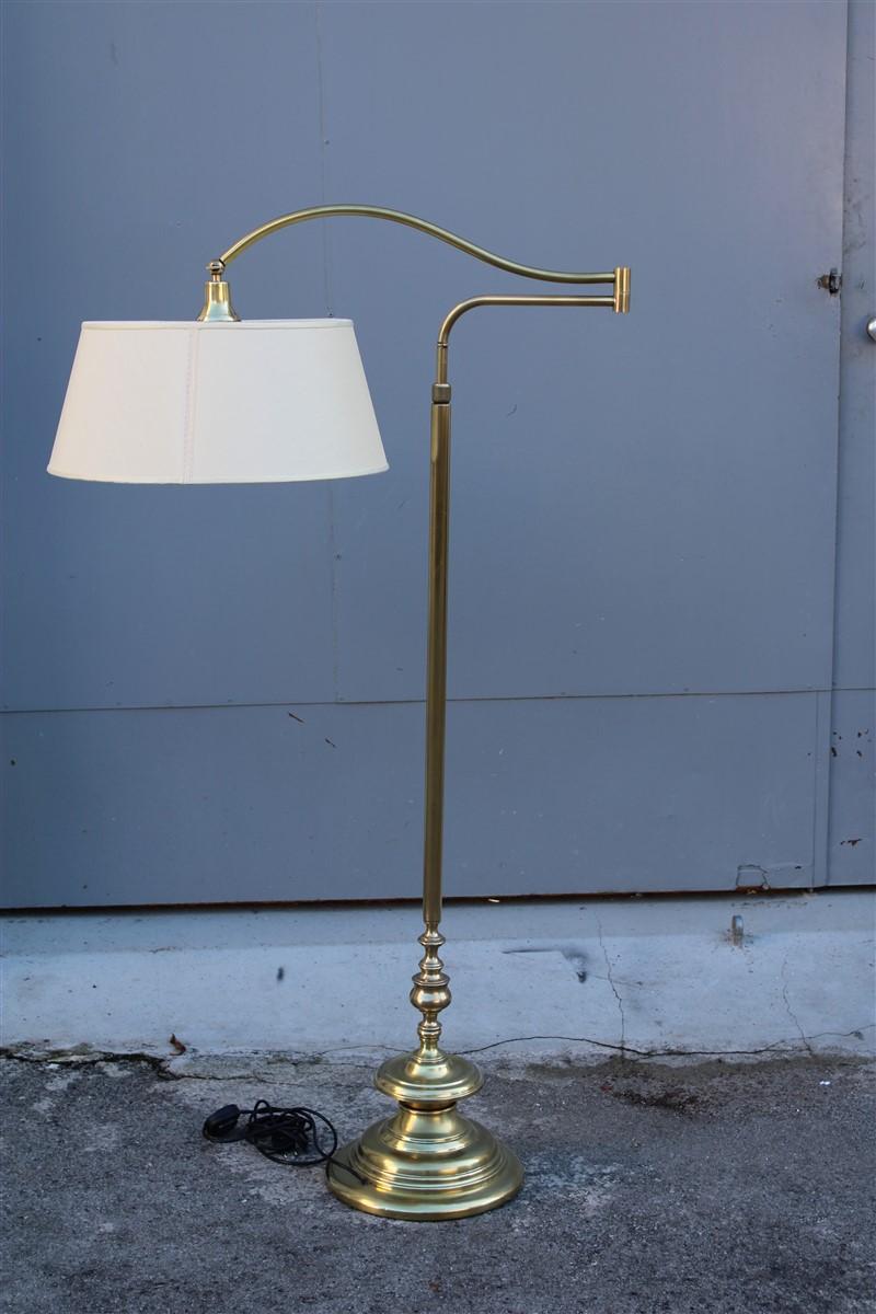 Midcentury Italian  solid  Brass Floor Lamp Adjustable in Height and Width For Sale 5
