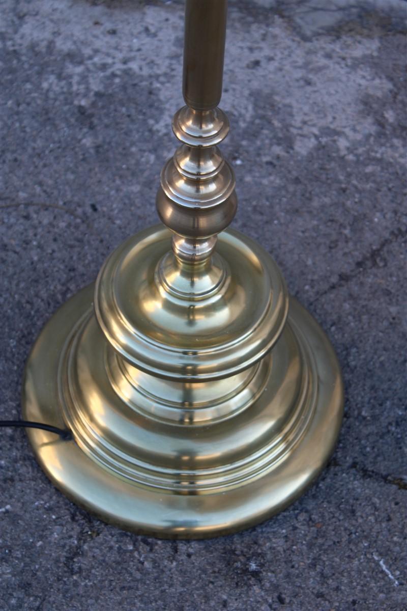 Midcentury Italian  solid  brass floor lamp adjustable in height and width.