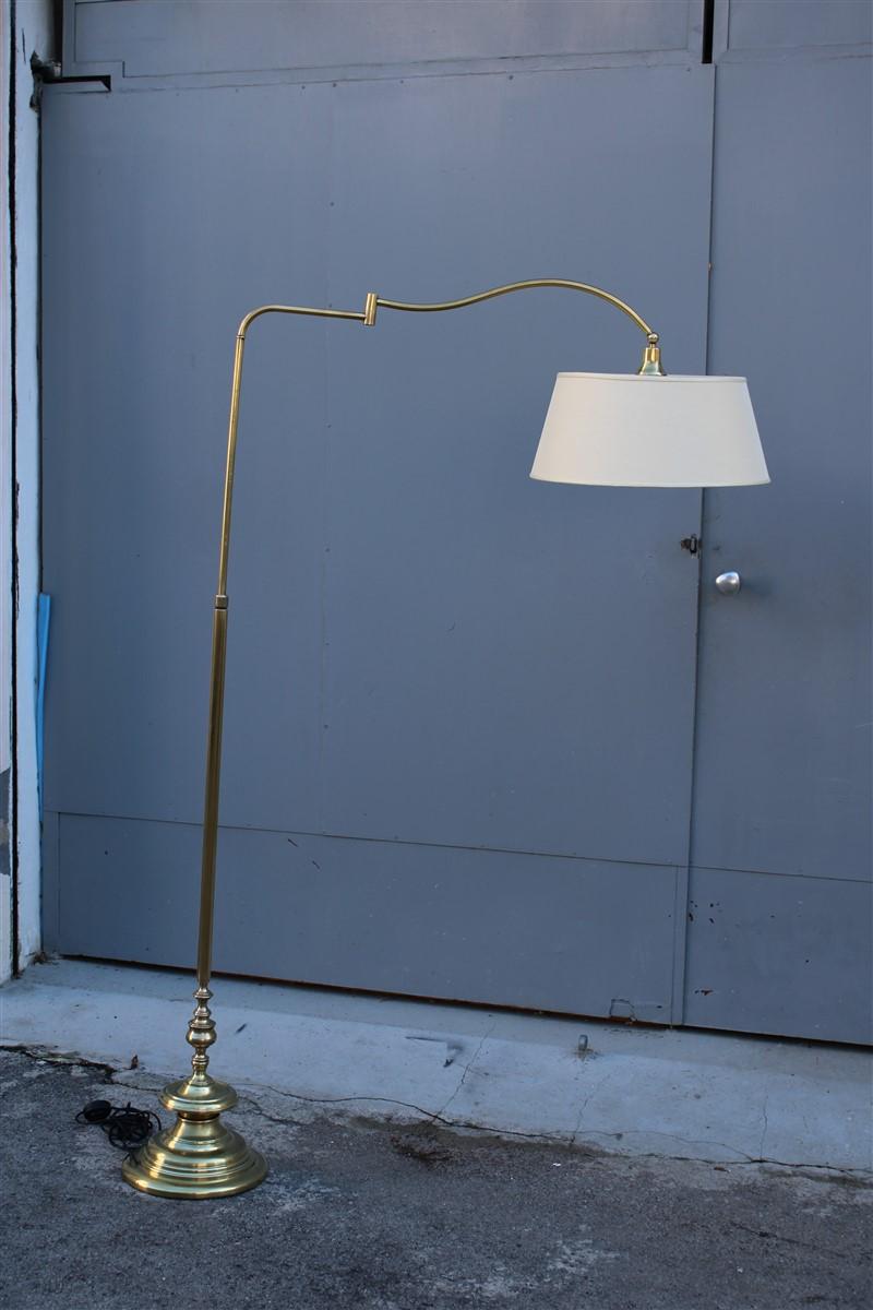 Midcentury Italian  solid  Brass Floor Lamp Adjustable in Height and Width For Sale 4