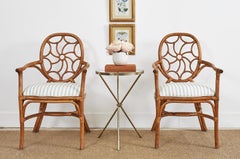 Midcentury Italian Hand-Hammered Gilded Tripod Drinks Table