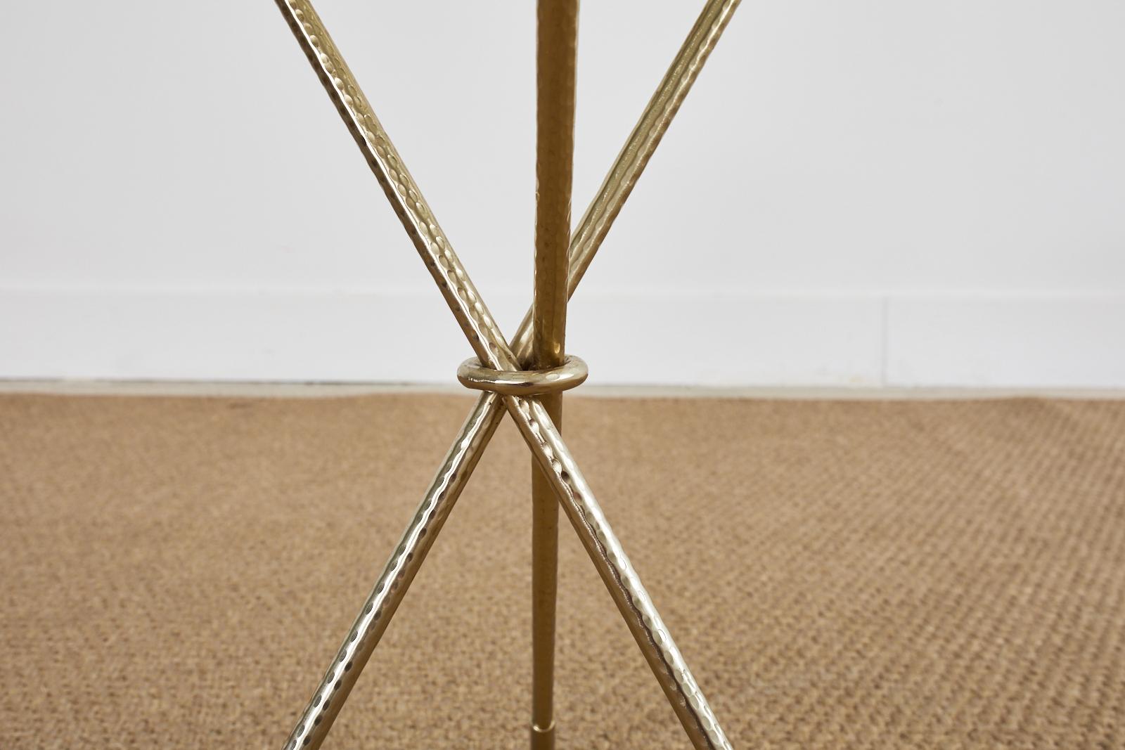 Midcentury Italian Hand-Hammered Gilded Tripod Drinks Table In Good Condition In Rio Vista, CA