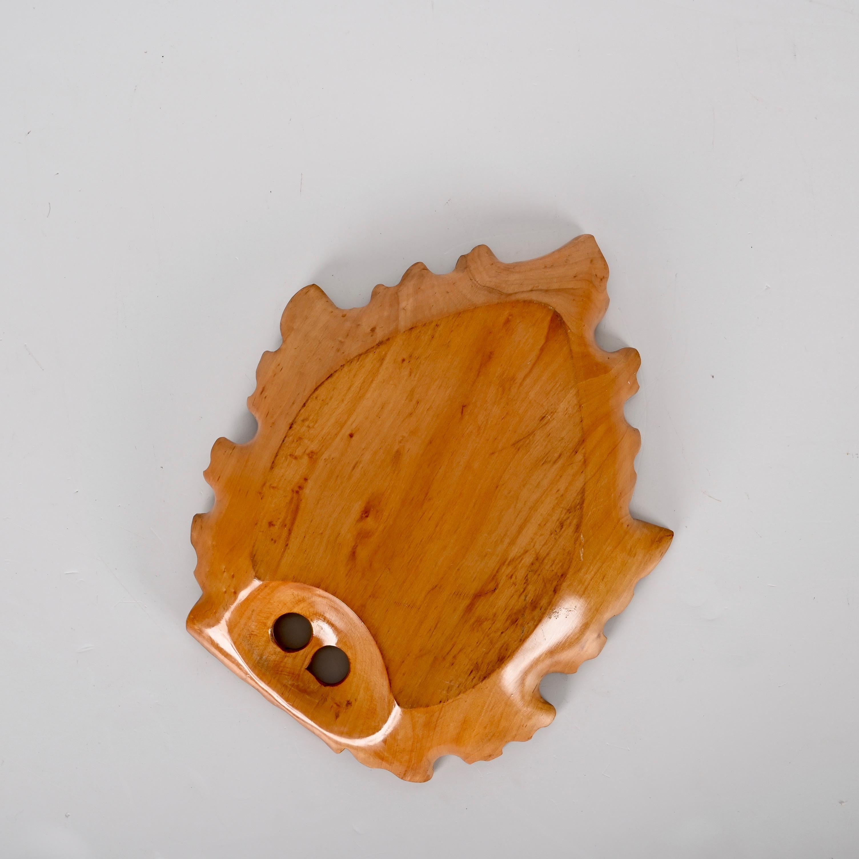 Mid-20th Century Midcentury Italian Handmade Birch Wood Maple Leaf Shaped Centerpiece, 1950s For Sale