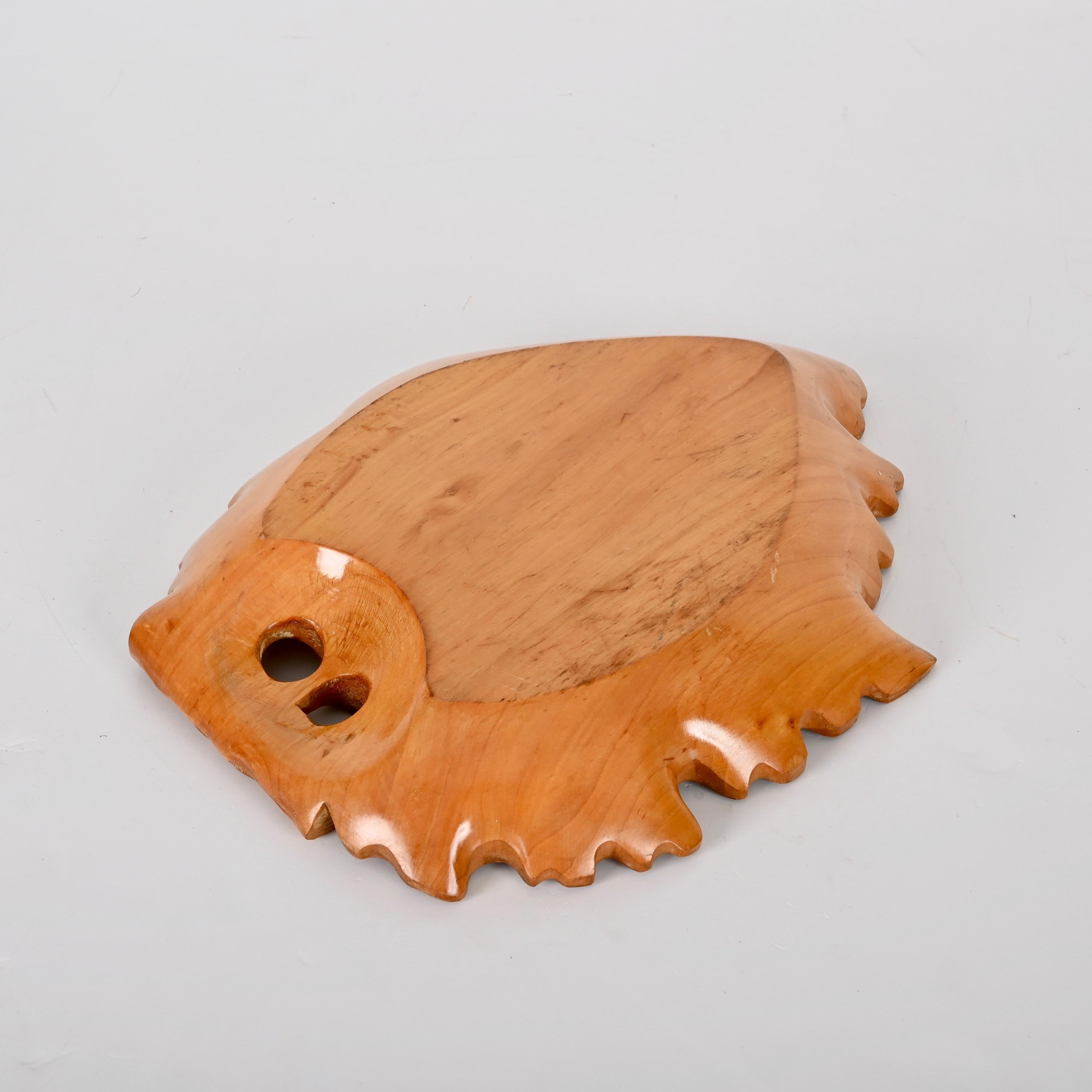 Midcentury Italian Handmade Birch Wood Maple Leaf Shaped Centerpiece, 1950s For Sale 4