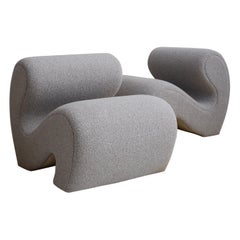 Chaise d'appoint serpentine d'inspiration italienne du milieu du siècle dernier