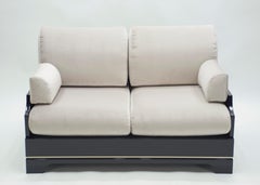 Ensemble de salon en laiton laqué italien du milieu du siècle par Romeo Rega:: 1970