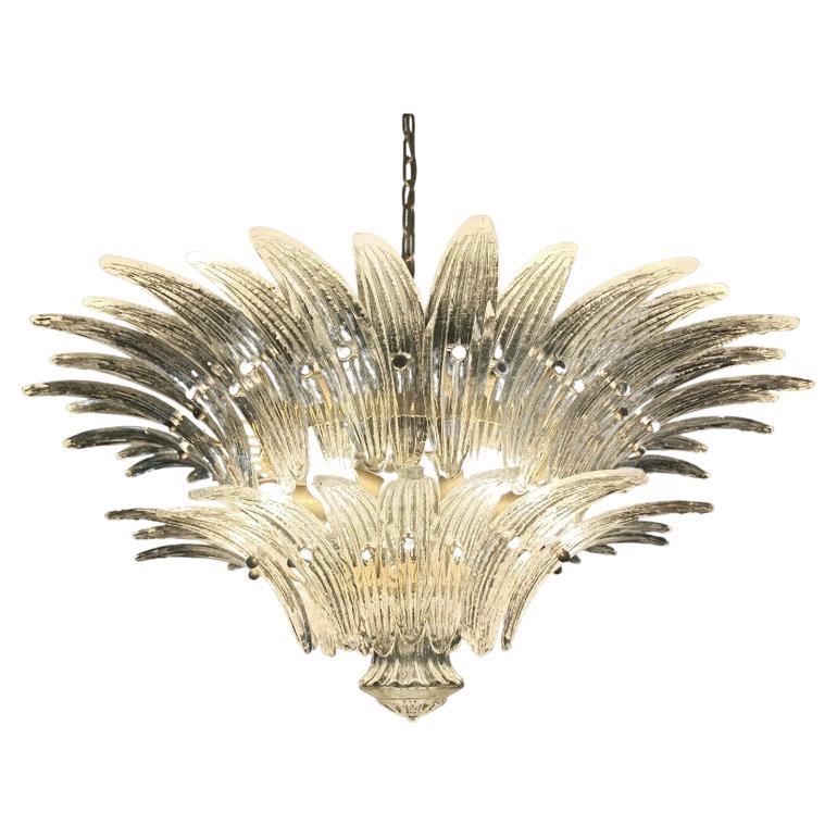 Midcentury Italian Leaves Chandelier, Murano