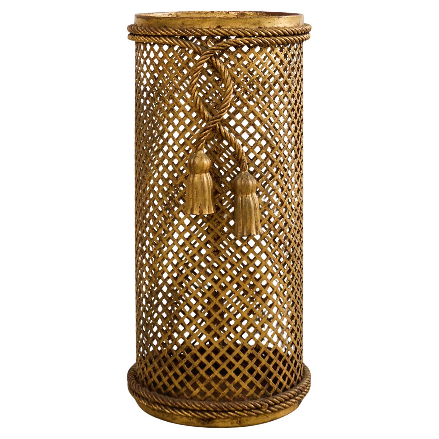 Midcentury Italian Li Puma Trompe l'oeil Umbrella Stand