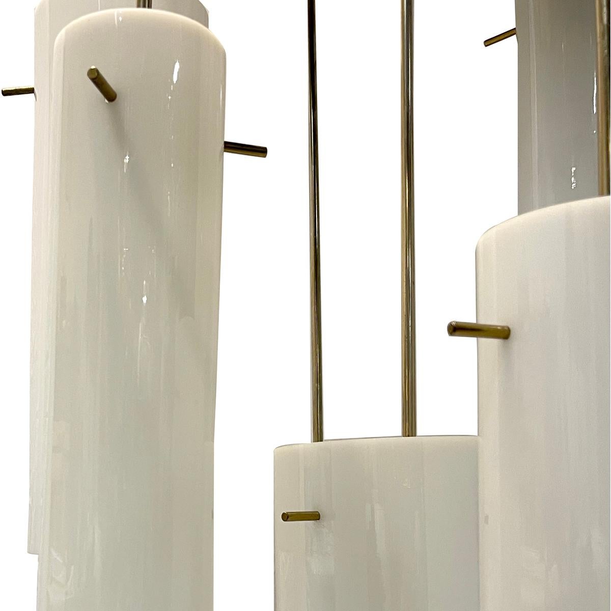 Mid-20th Century Midcentury Italian Light Fixture with Glass Pendants For Sale
