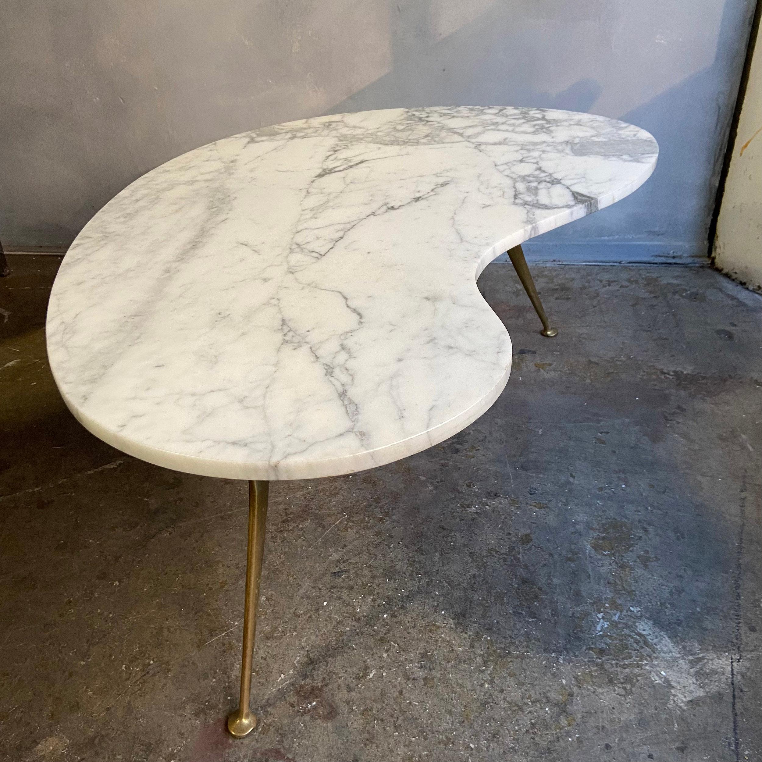 Mid-Century Italian Marble and Brass Coffee Table 3