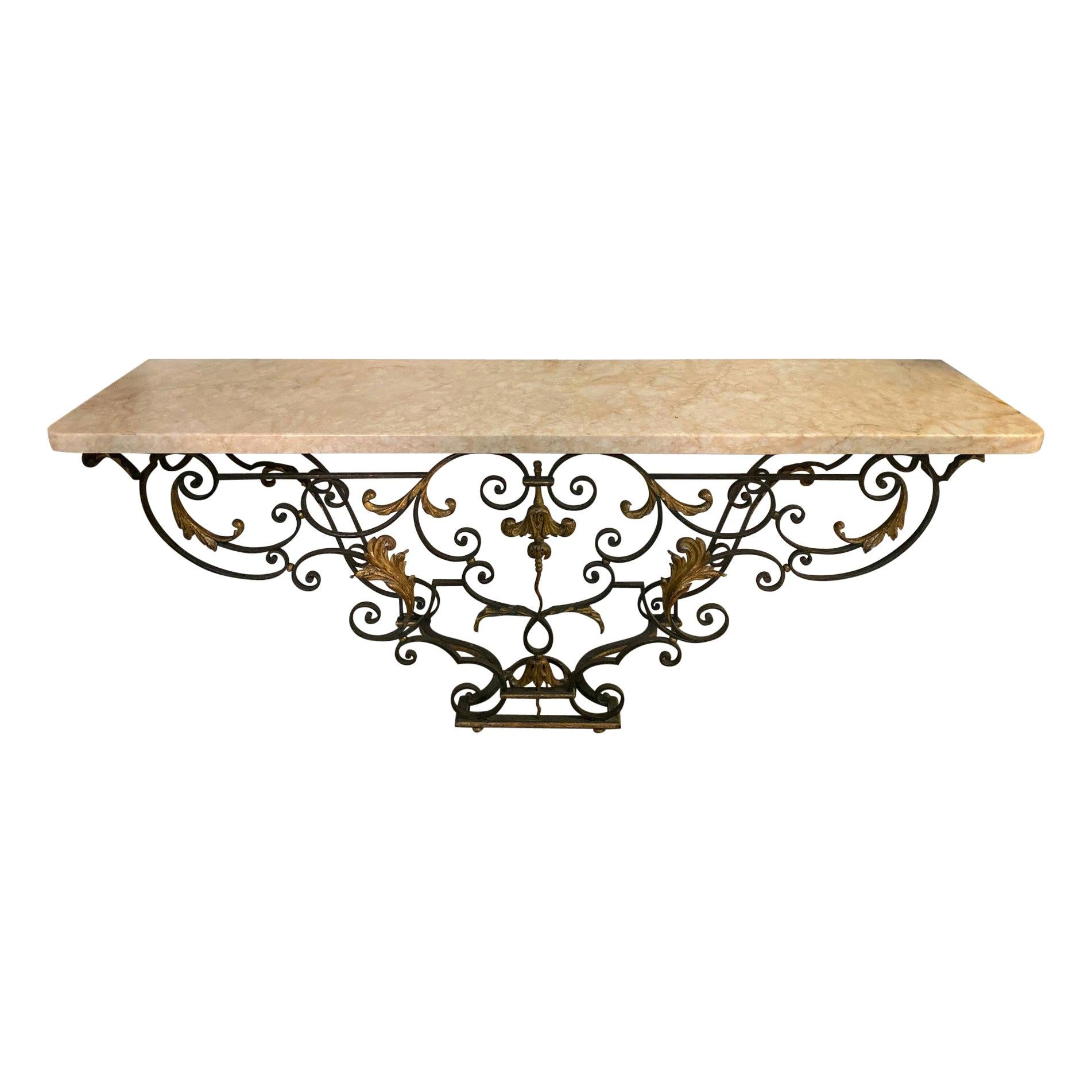 Custom Italian Marble Console Table at 1stDibs