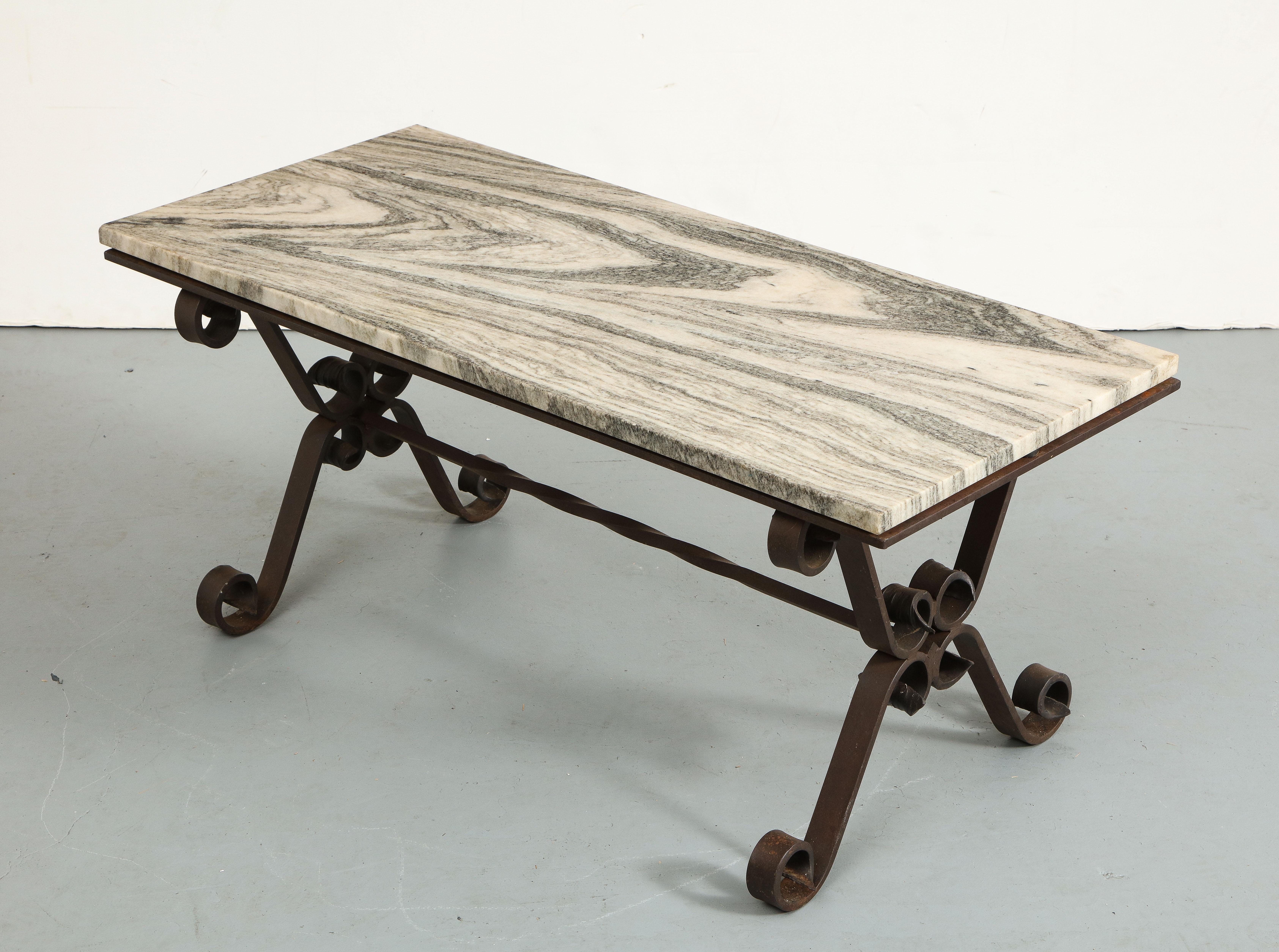 20th Century Midcentury Italian Marble Top Coffee Table  For Sale