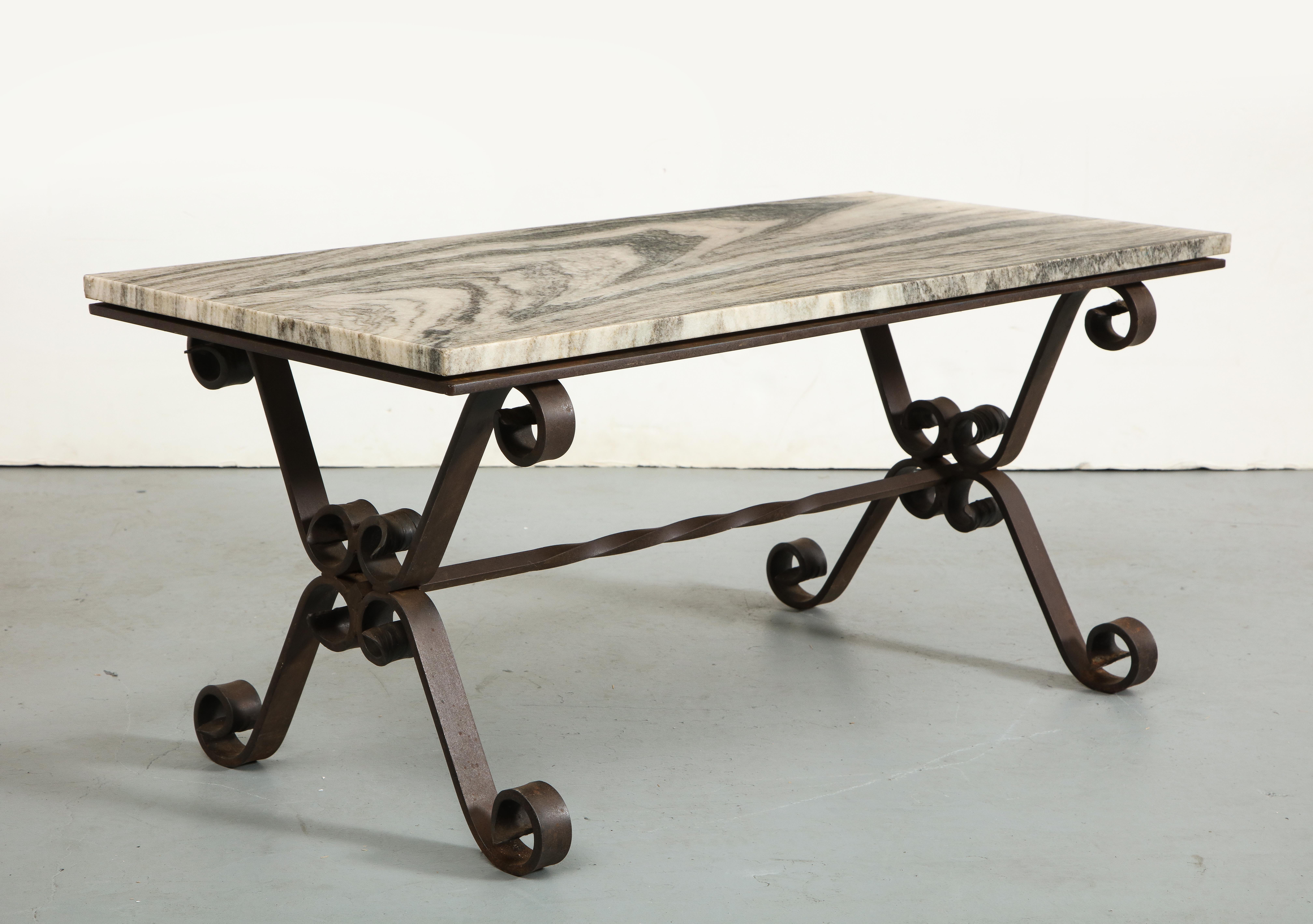 Midcentury Italian Marble Top Coffee Table  For Sale 2