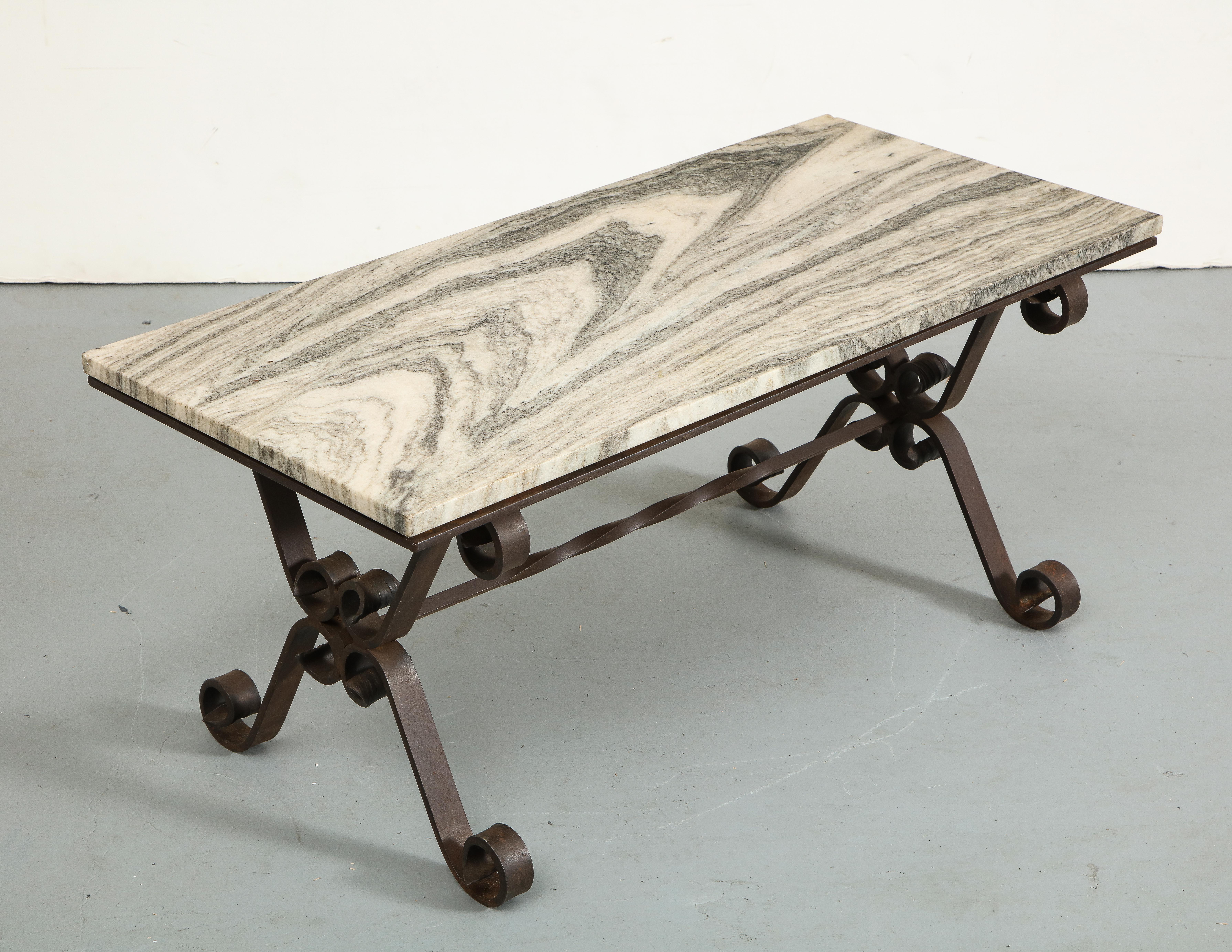 Midcentury Italian Marble Top Coffee Table  For Sale 3