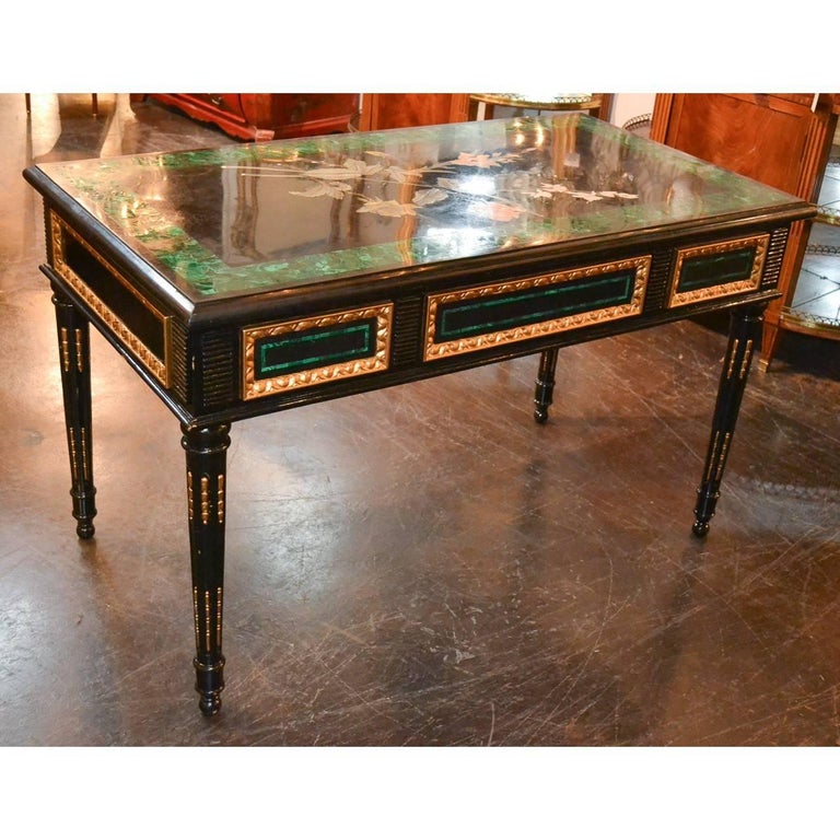 Midcentury Italian Marble Writing Table at 1stDibs