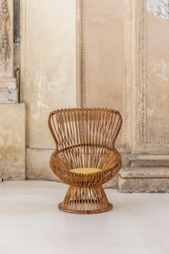 Midcentury Italian "Margherita" Wicker Armchairs by Franco Albini for Bonacina