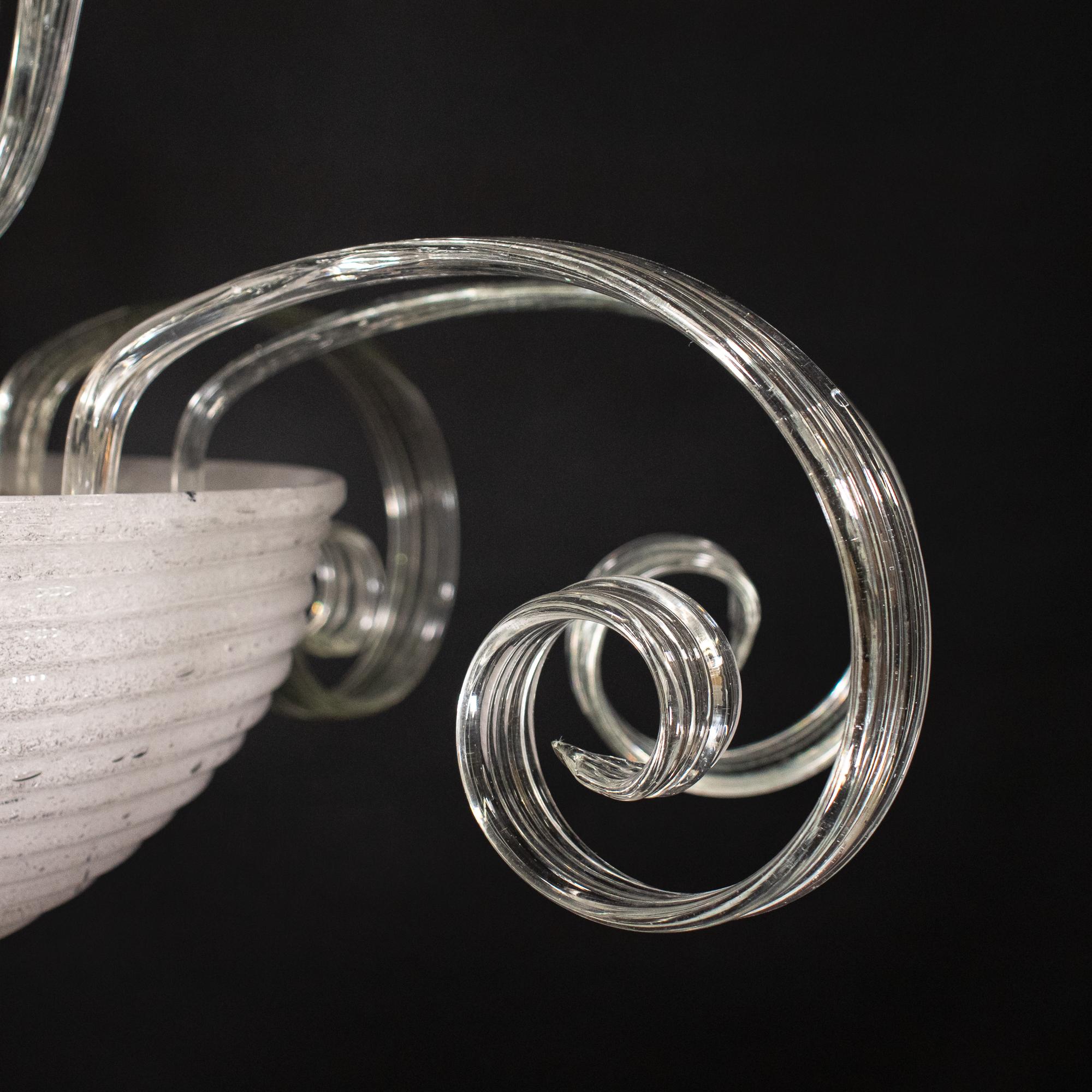 Lampadario di Murano della metà del secolo, di ispirazione Martinuzzi, Pulegoso e Lattimo in vendita 4