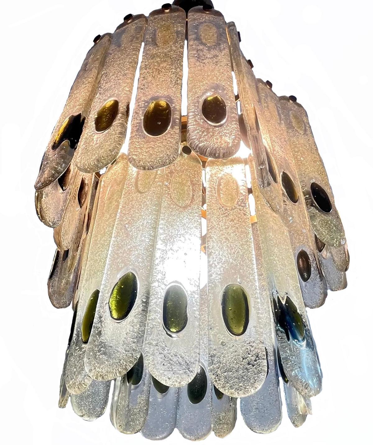 Lampadario in vetro di Murano della metà del secolo scorso In condizioni buone in vendita a Los Angeles, CA