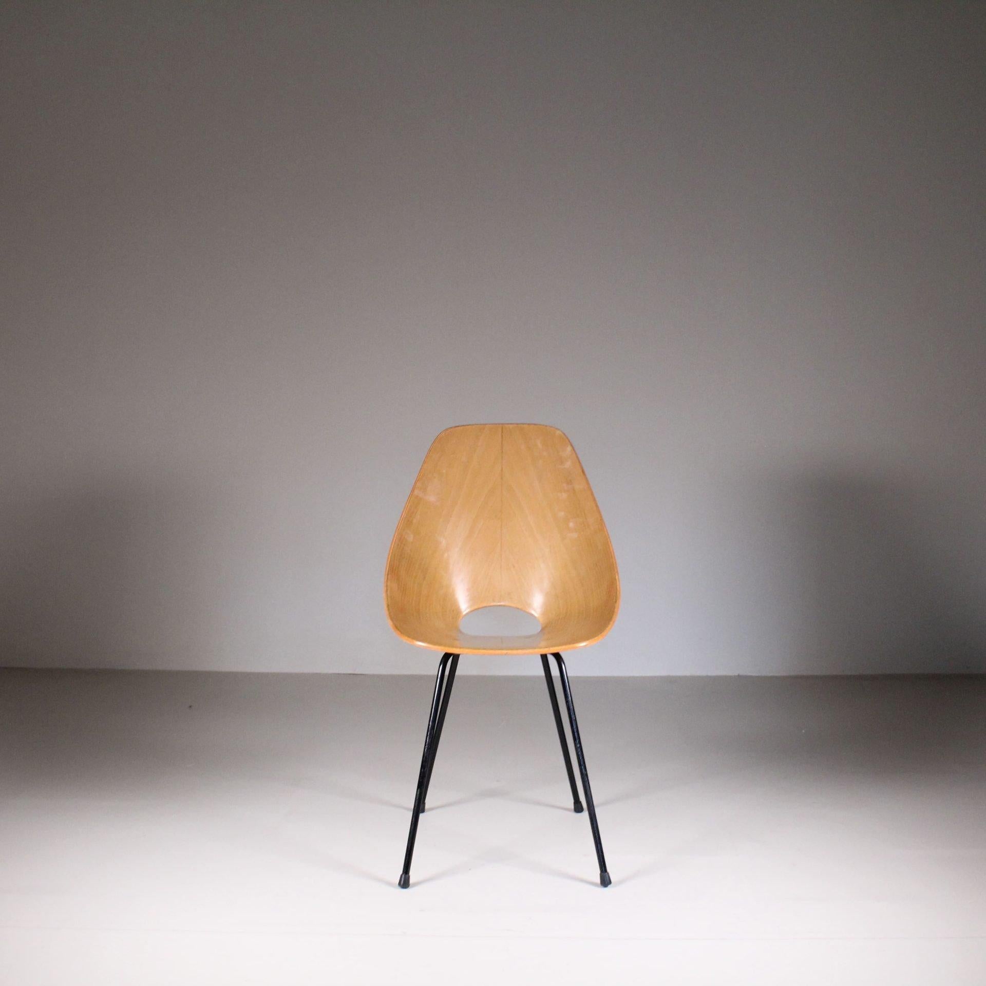 Moderne Chaise Medea d'Italie du milieu du siècle dernier par Vittorio Nobili, lot de 3 en vente