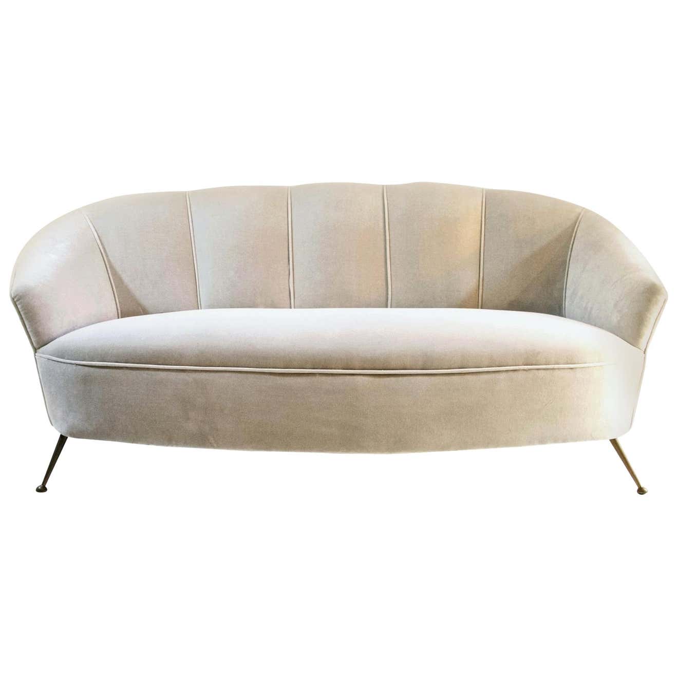 Italian Midcentury Clam Velvet Sofa at 1stDibs | clam couch, clam sofa ...