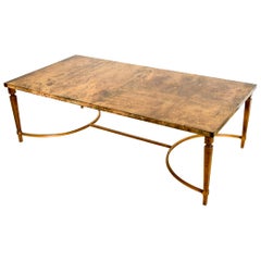 Midcentury Italian Modern Aldo Tura Goatskin Leather Cocktail Coffee Table