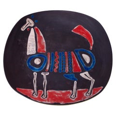 Midcentury Italian Modern Cubist Ceramic 'Horse' Charger by Raymor