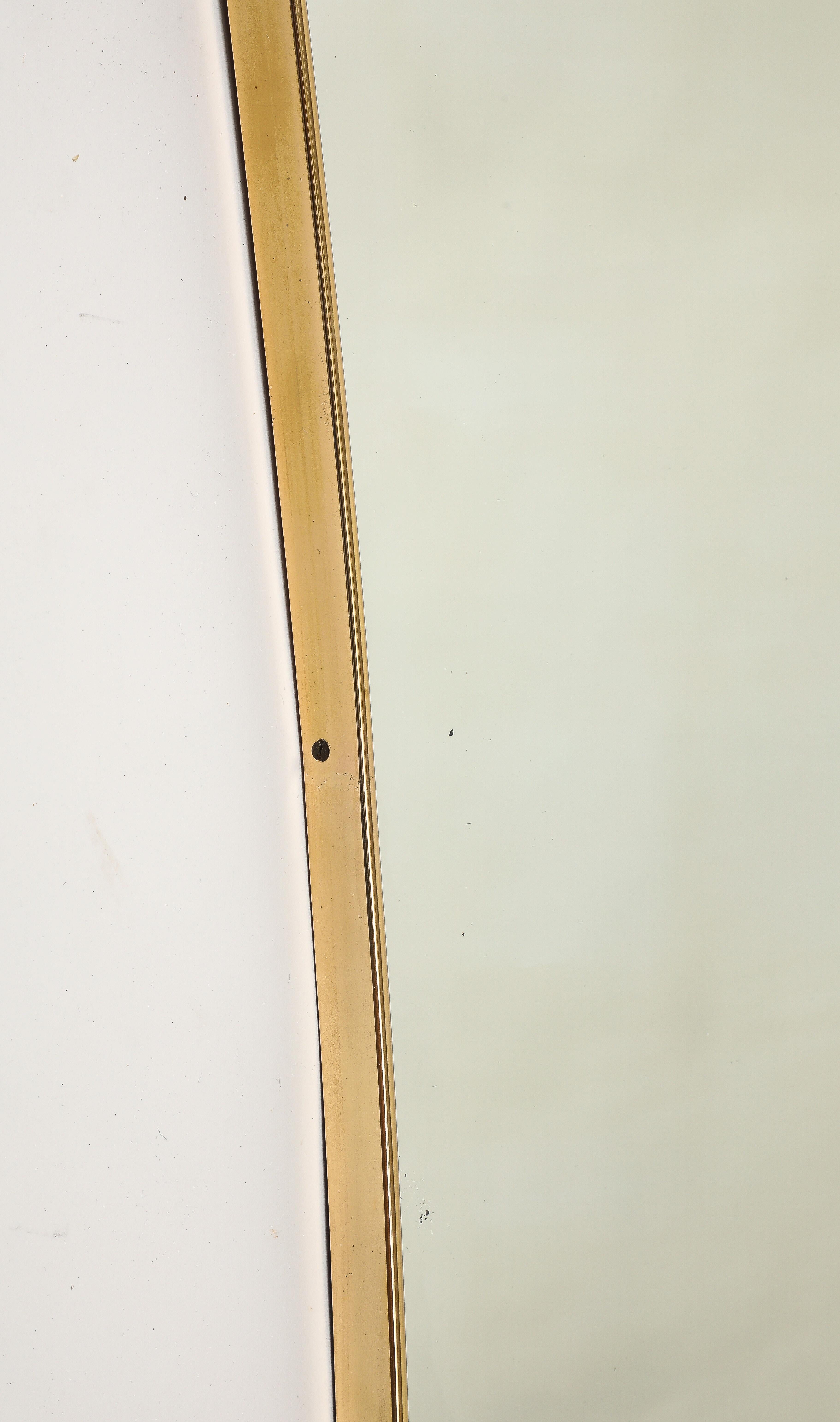 Miroir mural en forme de laiton, Italie moderne du milieu du siècle, années 1950 en vente 1