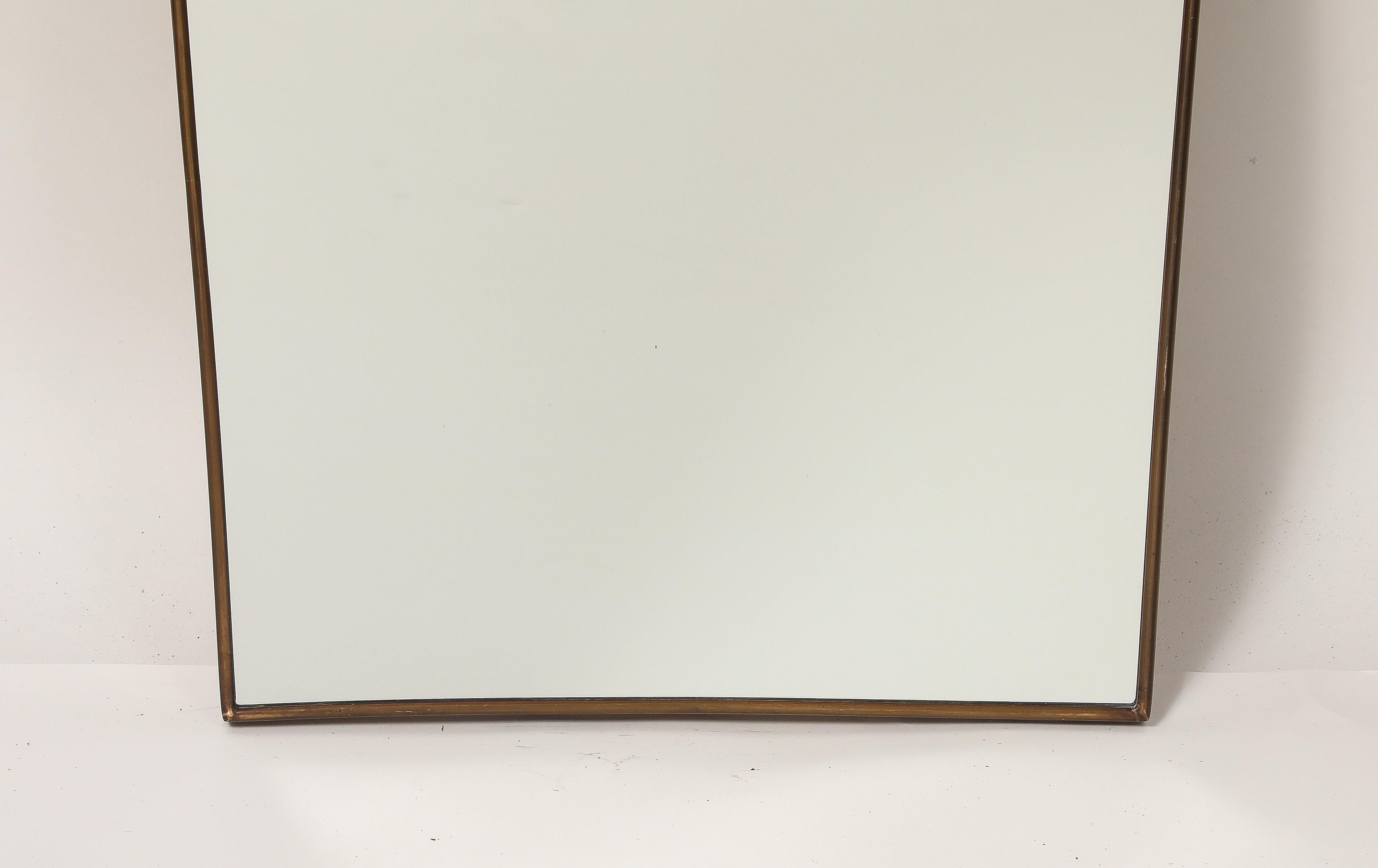Miroir mural en laiton moderniste italien du milieu du siècle, années 1960 en vente 3