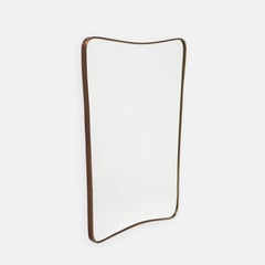 Midcentury Italian Modernist Shaped Brass Mirrors, 1950s