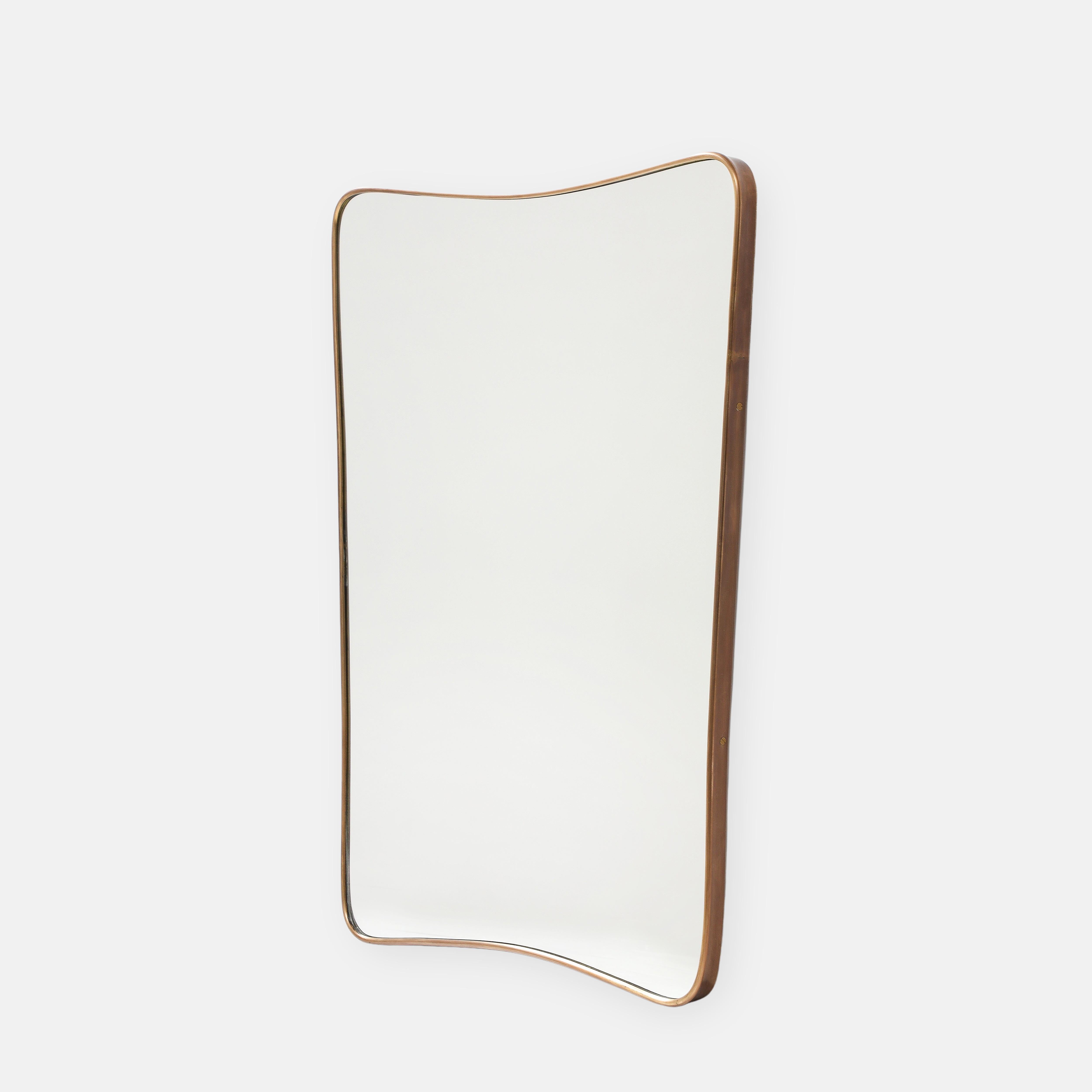 Mid-Century Modern Midcentury Italian Modernist Shaped Brass Mirrors, 1950s For Sale
