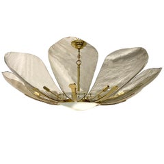 Midcentury Italian Molded Glass Light Fixture