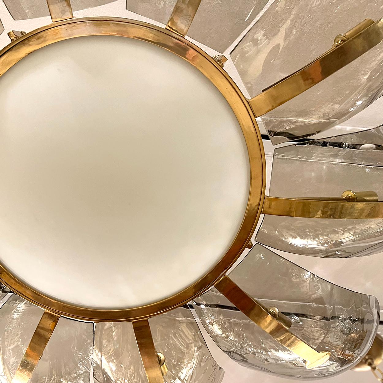 Milieu du XXe siècle Luminaire italien en verre moulé du milieu du siècle dernier en vente