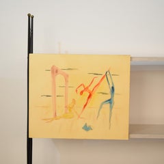 Midcentury Italian Multi-Color Sideboard Ico Parisi Style, Paolo di Poli enamels