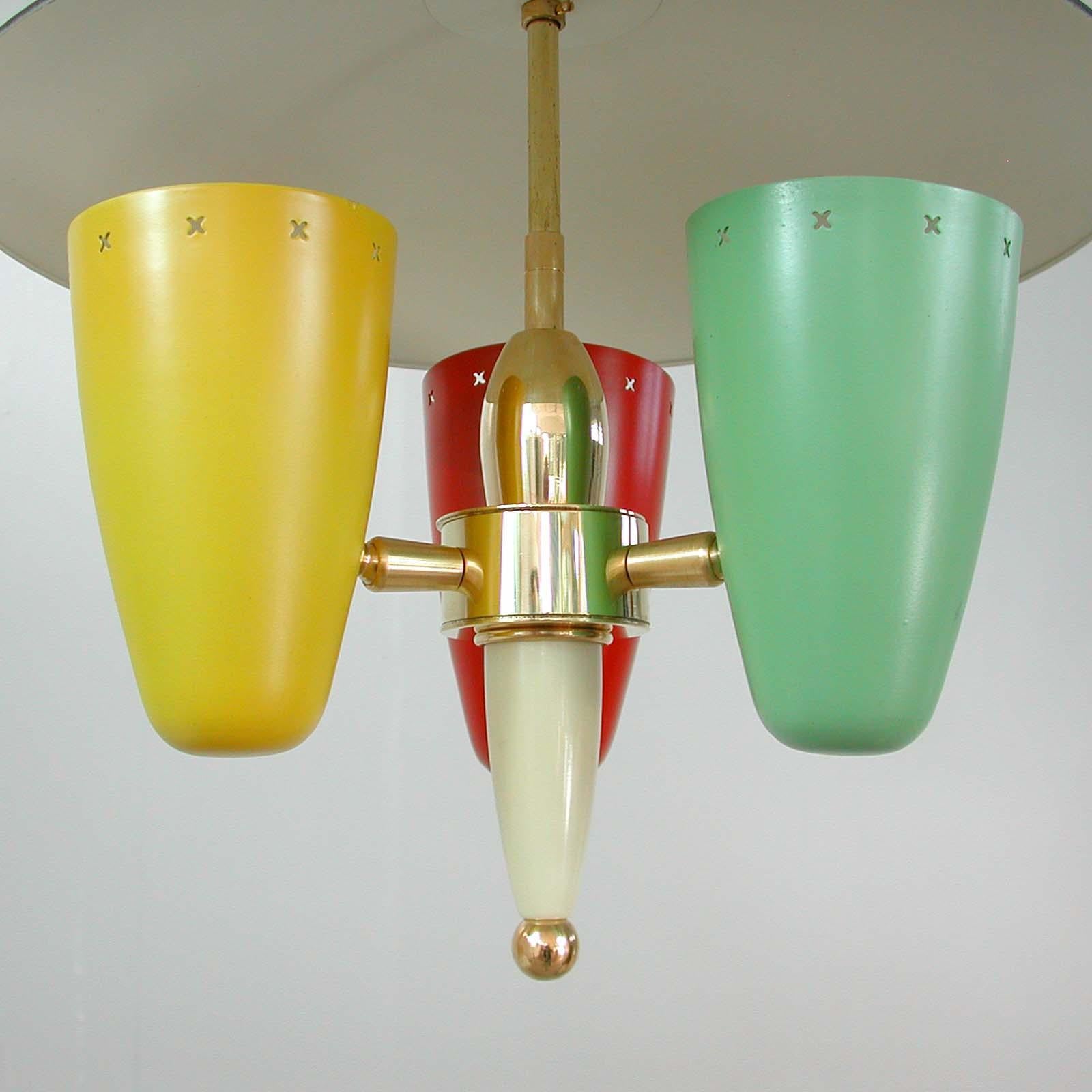 Midcentury Italian Multi-Color Chandelier, 1950s For Sale 2